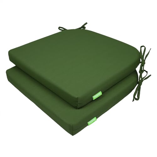 Outdoor Chair Cushions Set of 2 with Ties Water Repellant Fade Resistant O4094