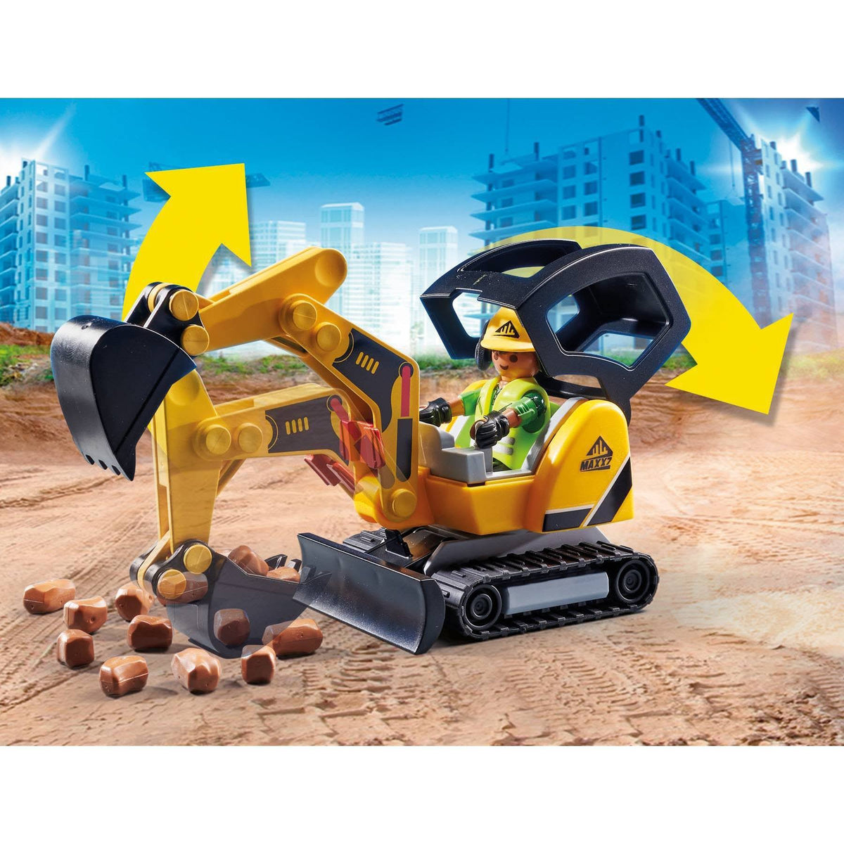 Mini Excavator with Building Section Q12776