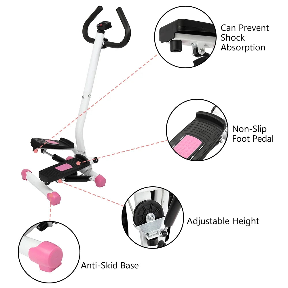Mini Aerobic Stepper Twist Fitness Machine with Handle E801