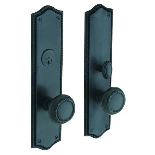 Satin Brass Brown Mortise Handleset Entrance Trim Set R188170