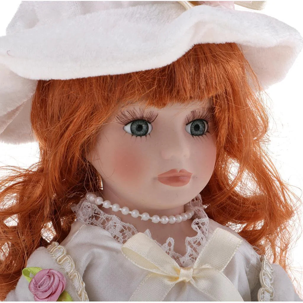 12inch Porcelain Doll with Lace Dress & Stand N870