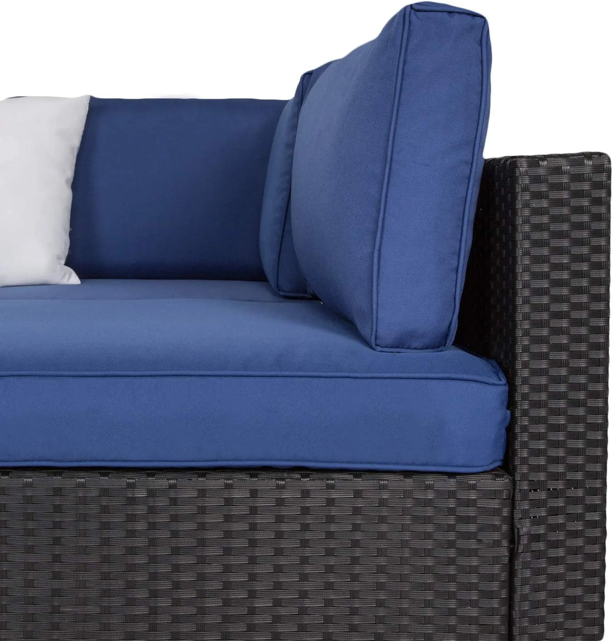 7 Pcs Outdoor Patio Wicker Sofa Chair Cushions Pillow Replacement Covers, Dark Blue D91045
