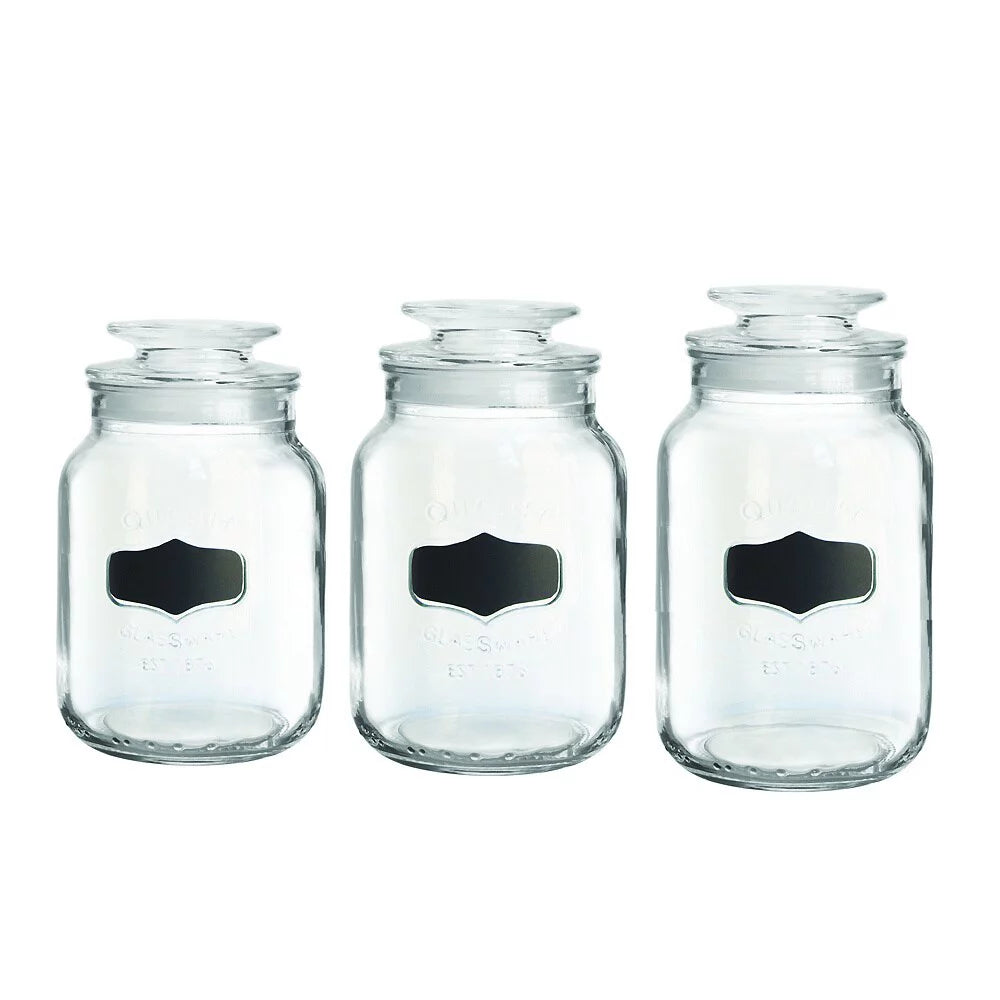 Clear Glass Food Storage Containers Set of 3 Q806