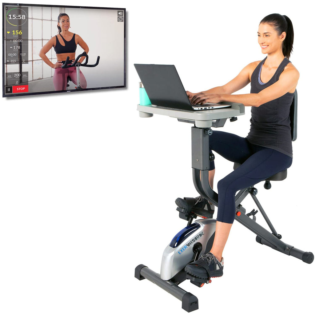 Folding Exercise Desk Bike with Bluetooth Y6352