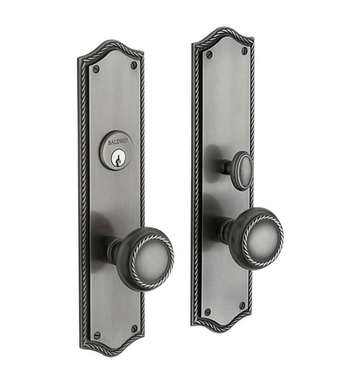 Satin Brass Brown Mortise Handleset Entrance Trim Set R188170