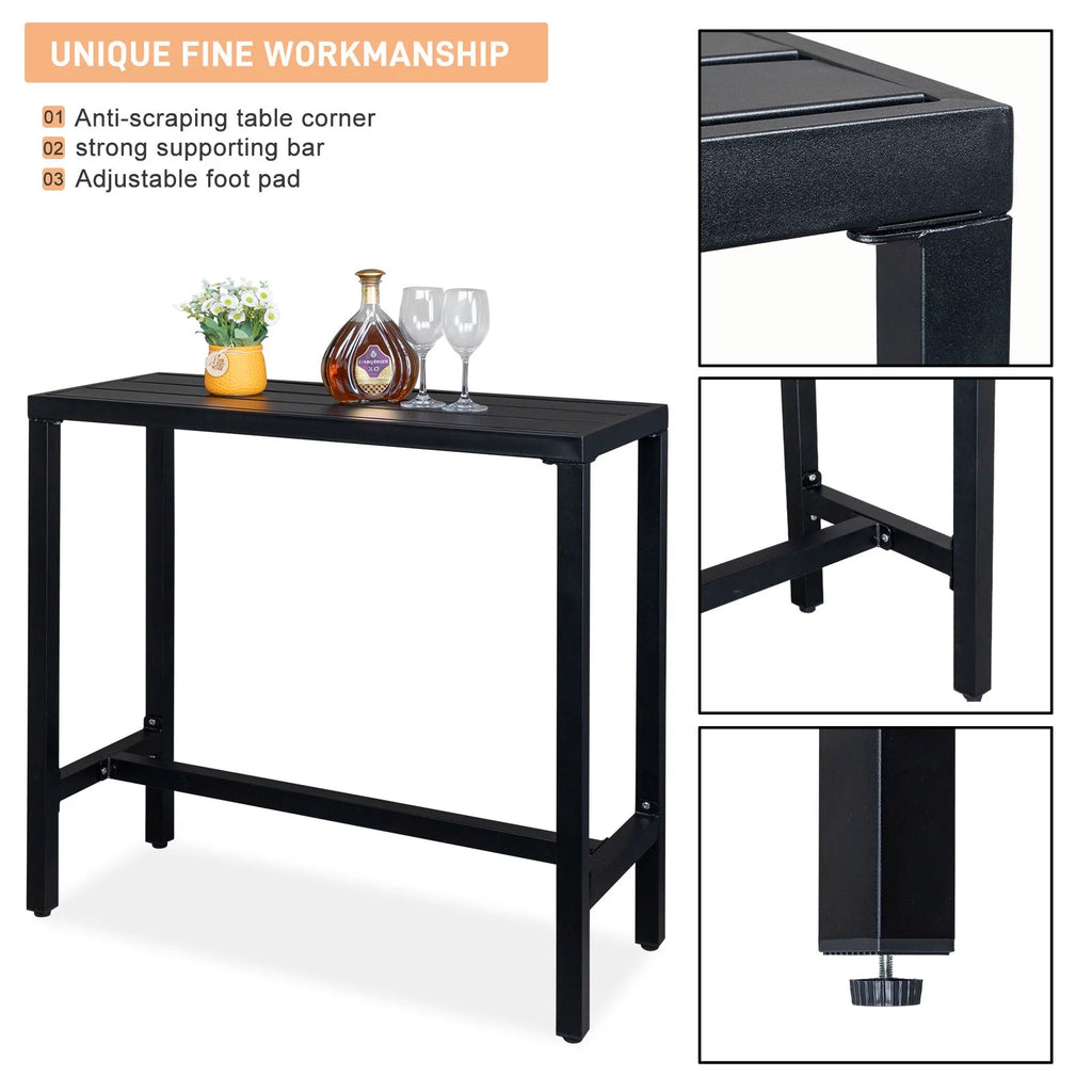 Black Iron Adjustable Bar Table Y7201