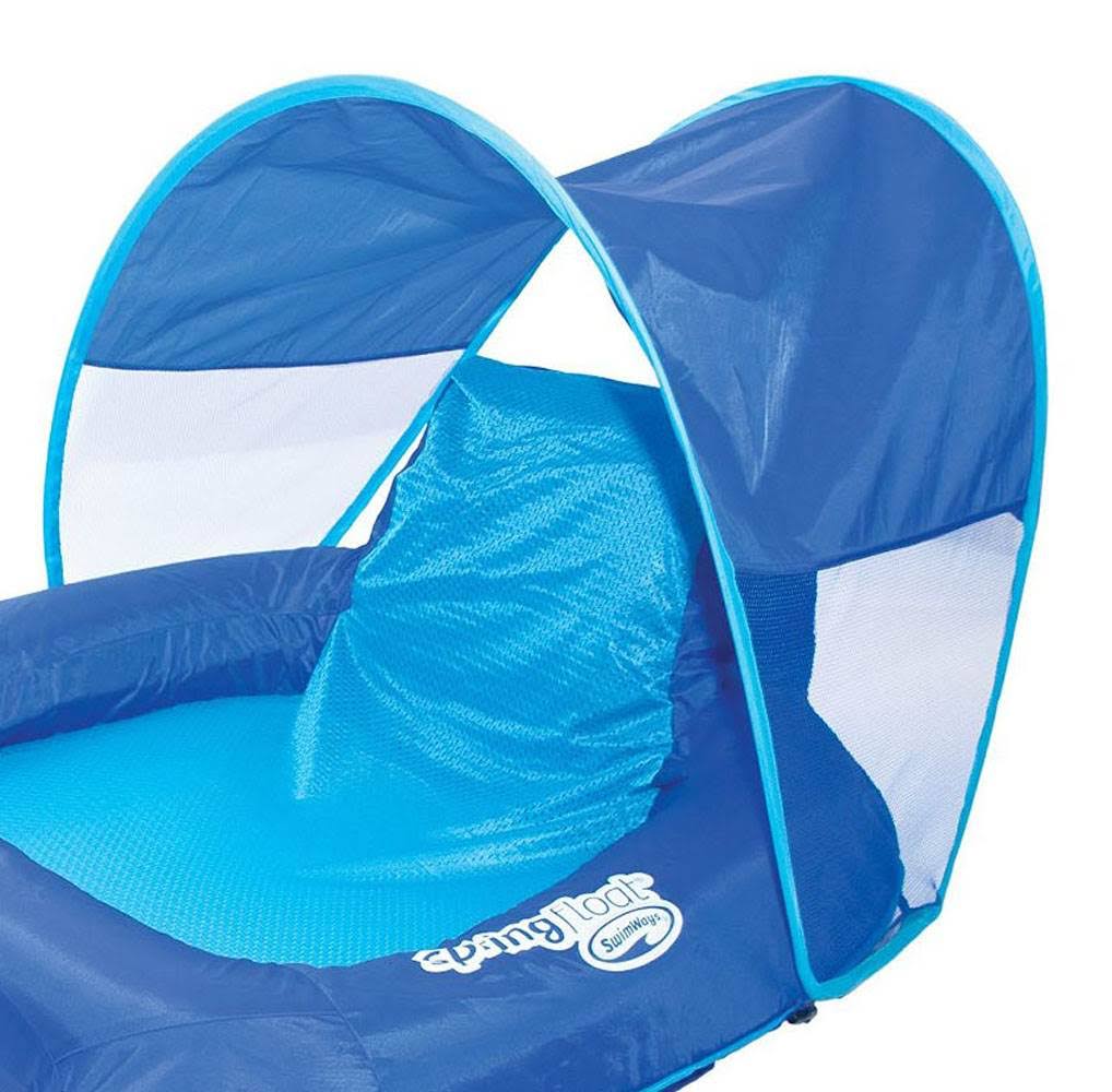 Blue 6 Pack Pool Lounge Chair with Sun Canopy A49846