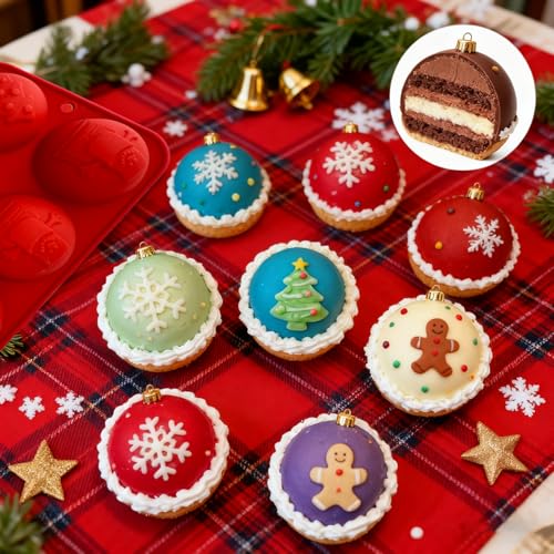 2 Pcs 8-Cavity Christmas Hot Cocoa Bomb Silicone Mold Z103677