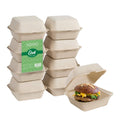Disposable Sugarcane Clamshell Containers 300 Pack 450ml Y117993