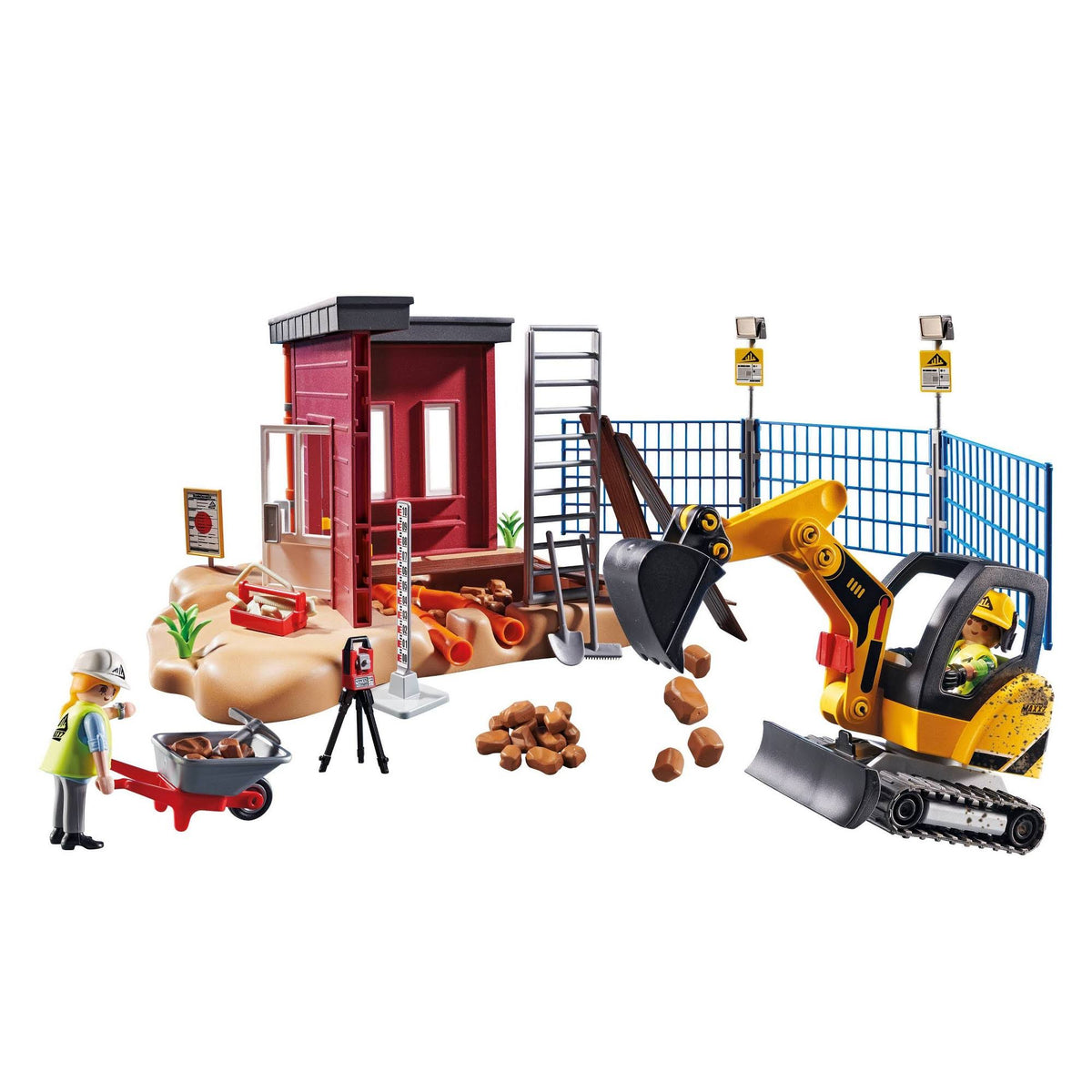 Mini Excavator with Building Section Q12776