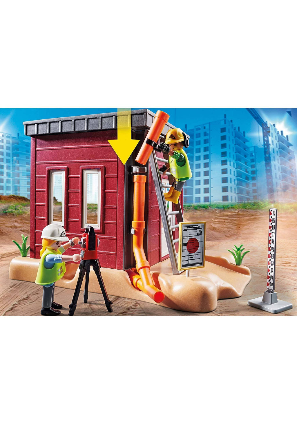 Mini Excavator with Building Section Q12776