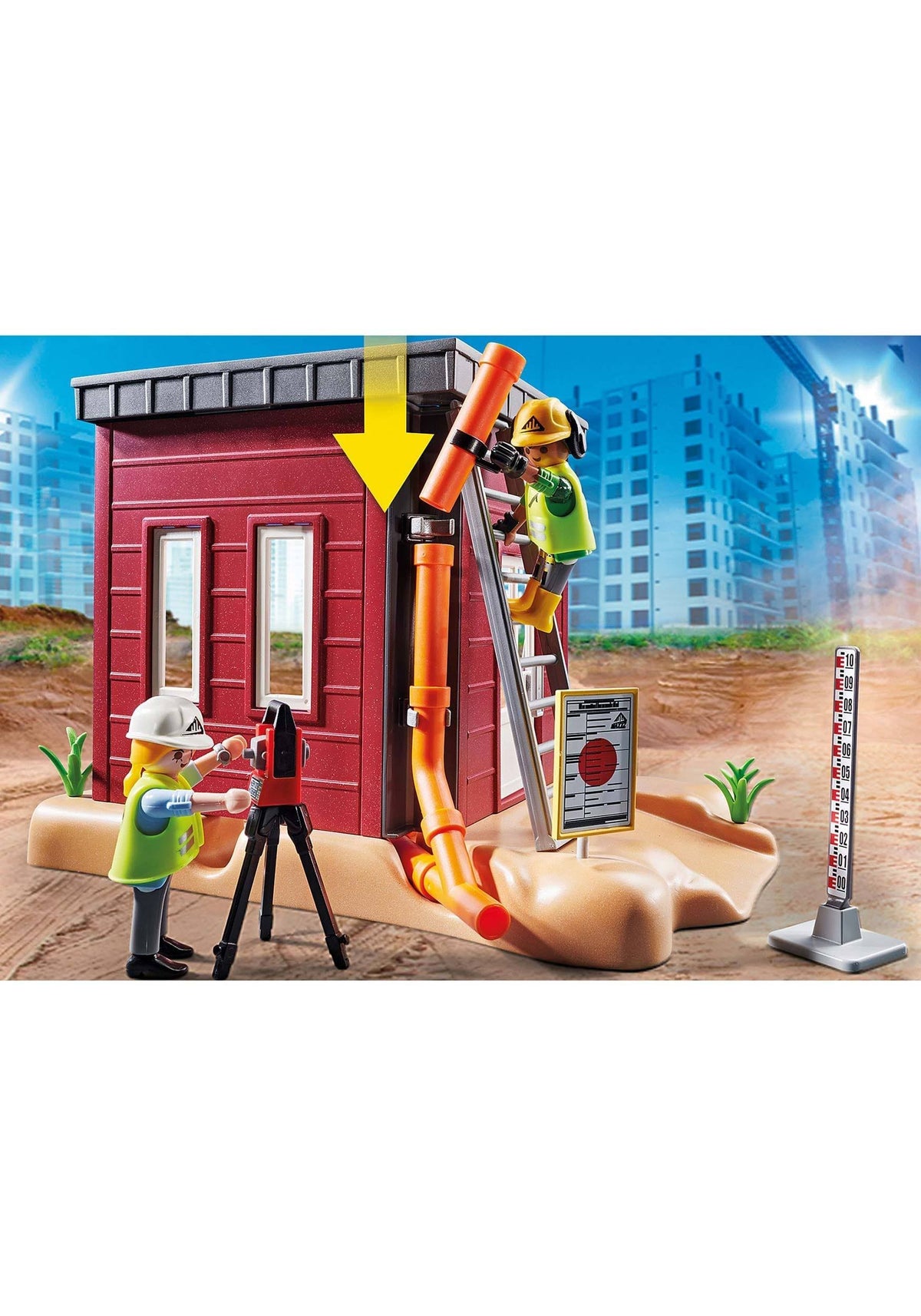 Mini Excavator with Building Section Q12776