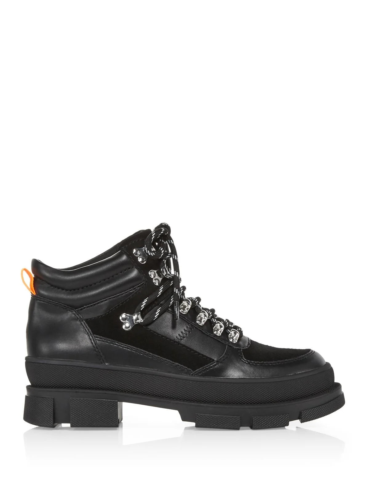 Black Platform Lace-Up Hiking Boots Y9386