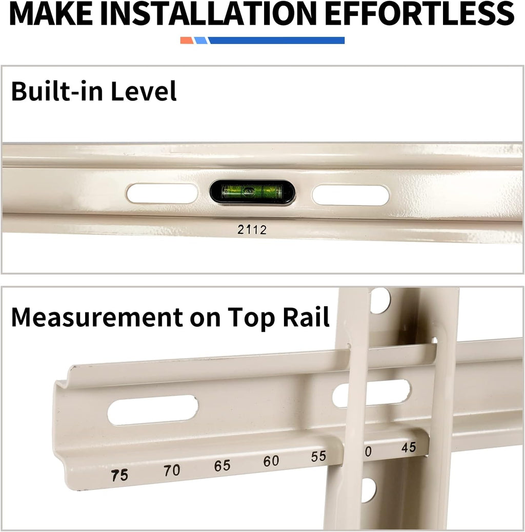 Mini Split Wall Mounting Bracket with Level, Measurement on Top Rail, Pack of 2 W213122