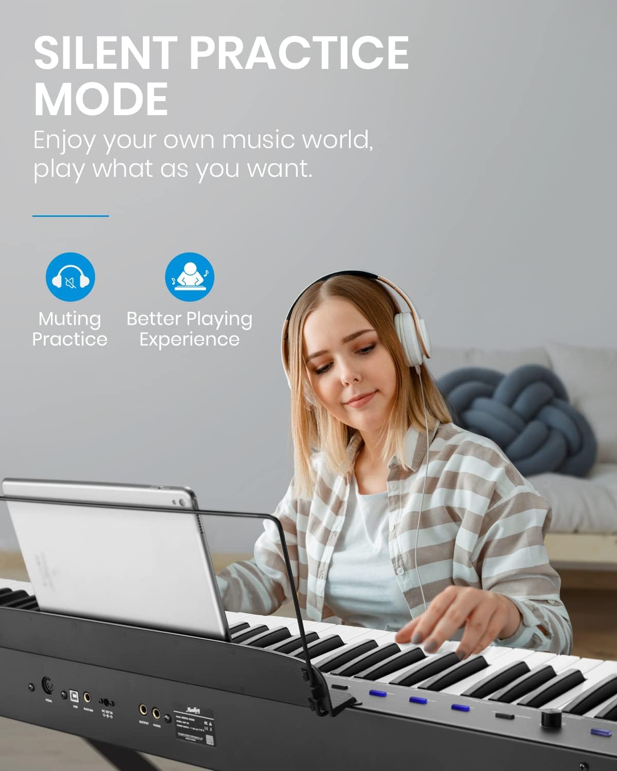 88-Key Semi-Weighted Digital Piano with Sustain Pedal K70734