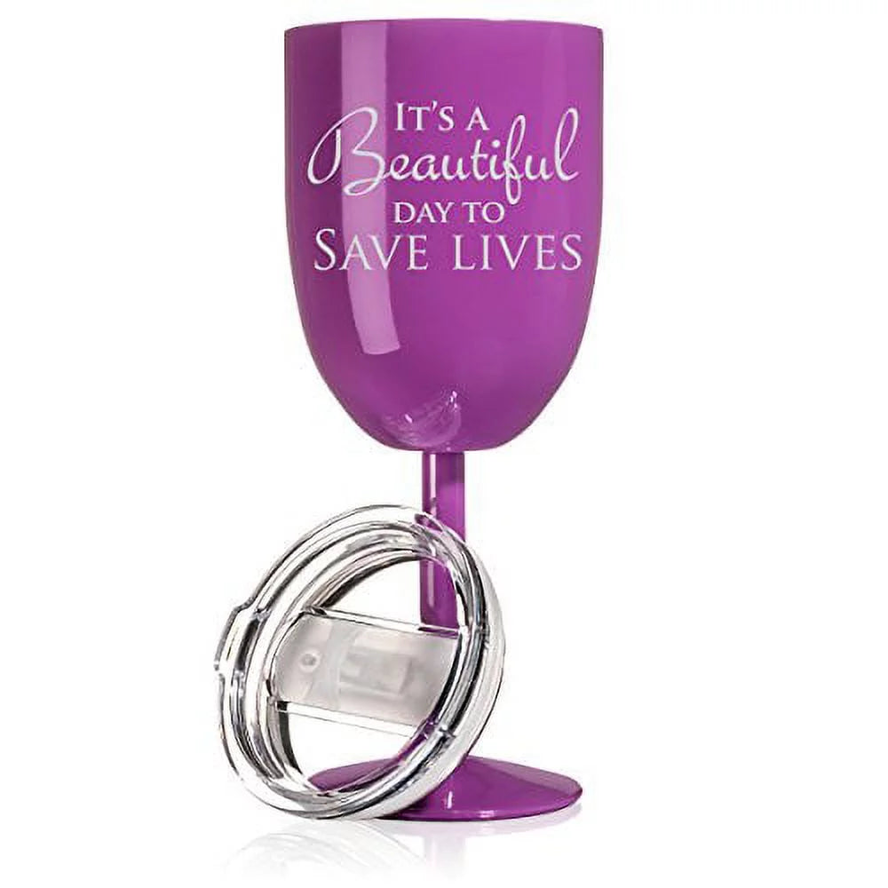 14 oz Double Wall Vacuum Insulated Stainless Steel Wine Tumbler with Lid M585