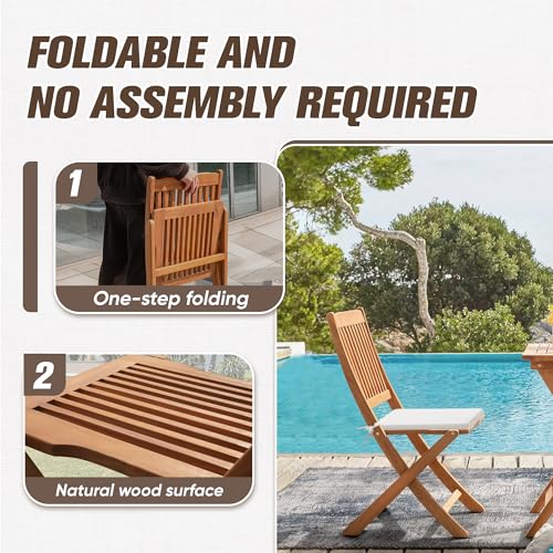 3 Piece Acacia Wood Folding Patio Bistro Set E18956