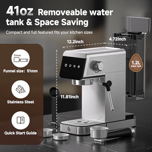 Espresso Coffee Machine 20Bar Pressure Compact Latte Machine U10308
