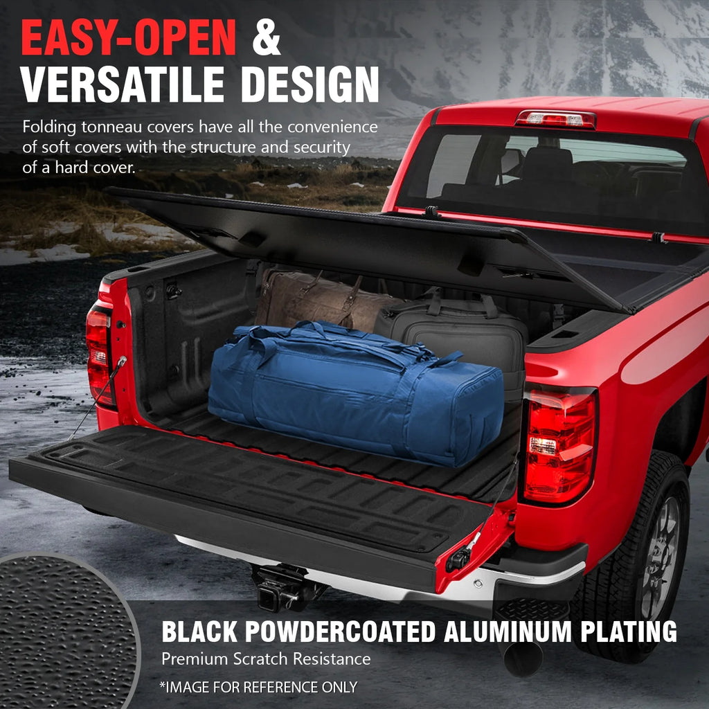 Hard Solid Tri-Fold Tonneau Cover for Chevy Silverado GMC Sierra 8Ft Long Bed U36524