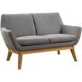 Upholstered Loveseat with Wood Leg, Gray E300794