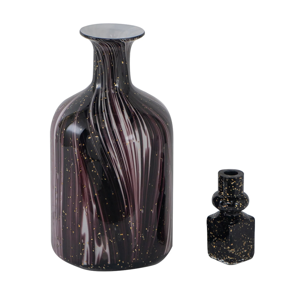 Wavy Glass Bottle with Stopper A93689