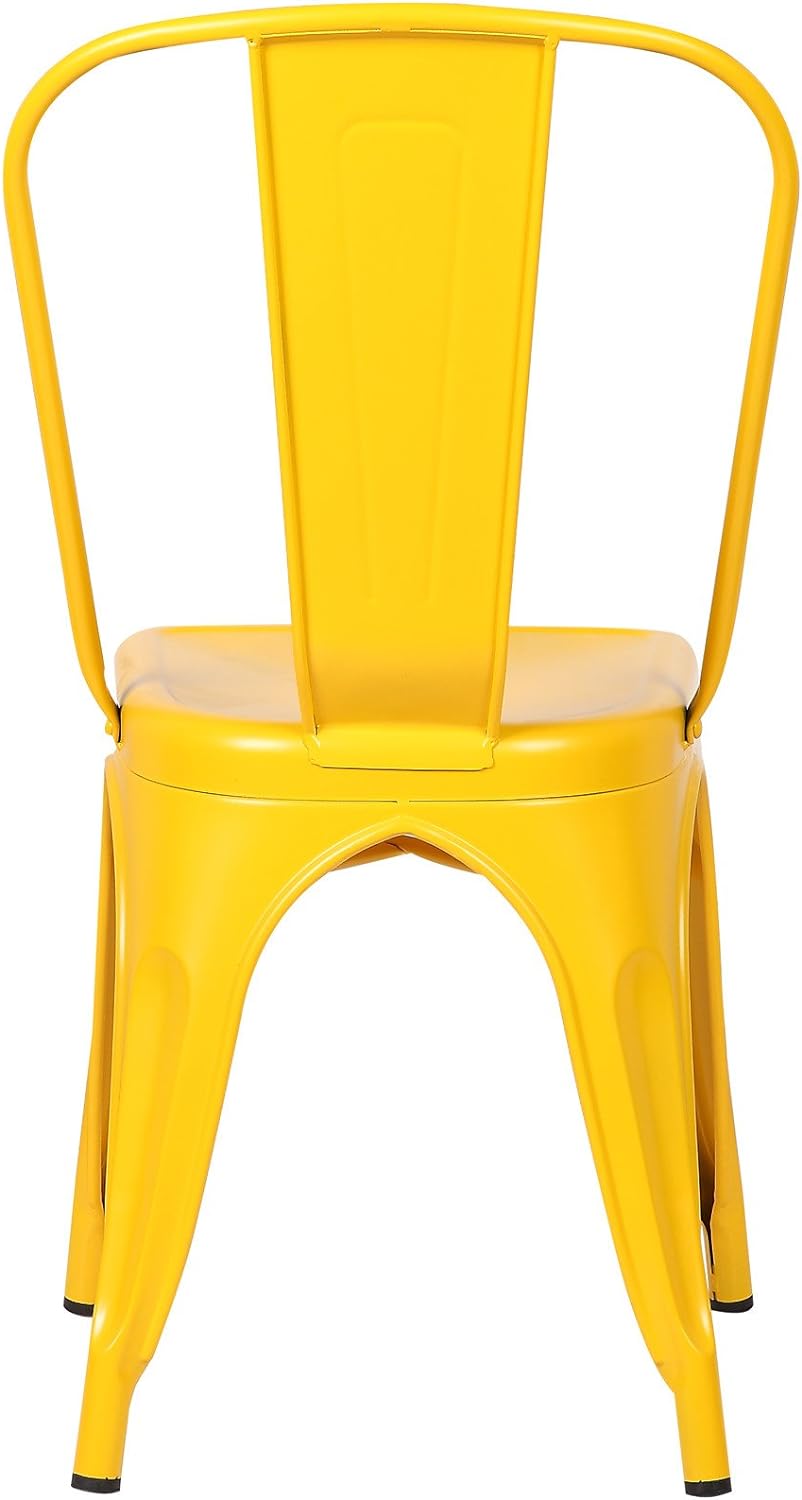 Yellow Metal Stackable Dining Chair (Set of 4) B36230