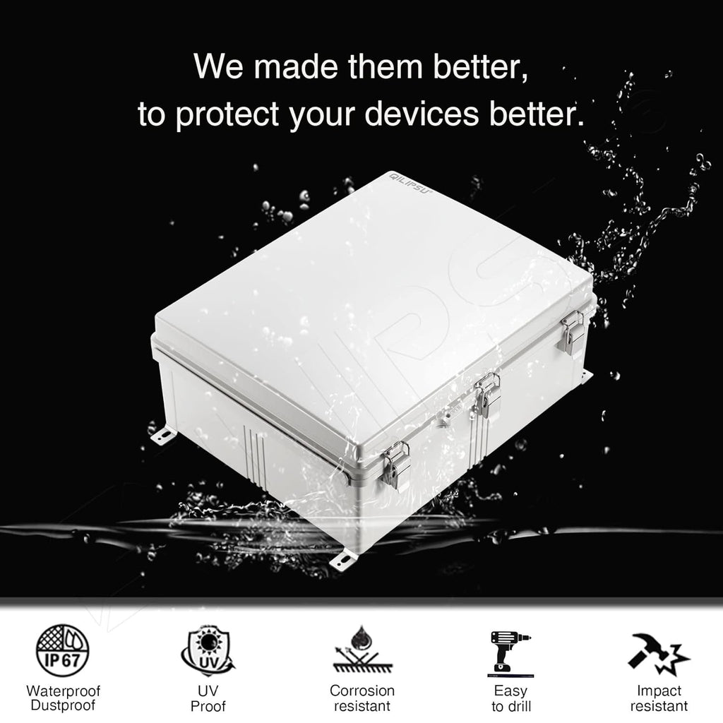 Junction Box with Mounting Plate, IP67 Waterproof ABS Plastic Grey X398035