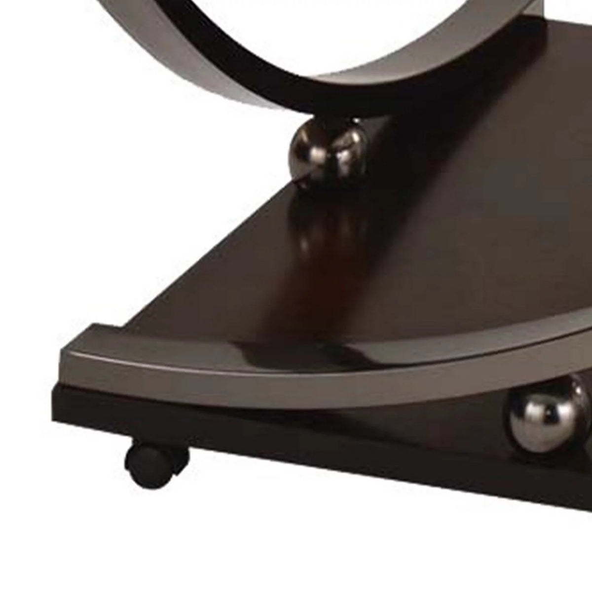 Brown and Black Wood Coffee Table with Castors P859594