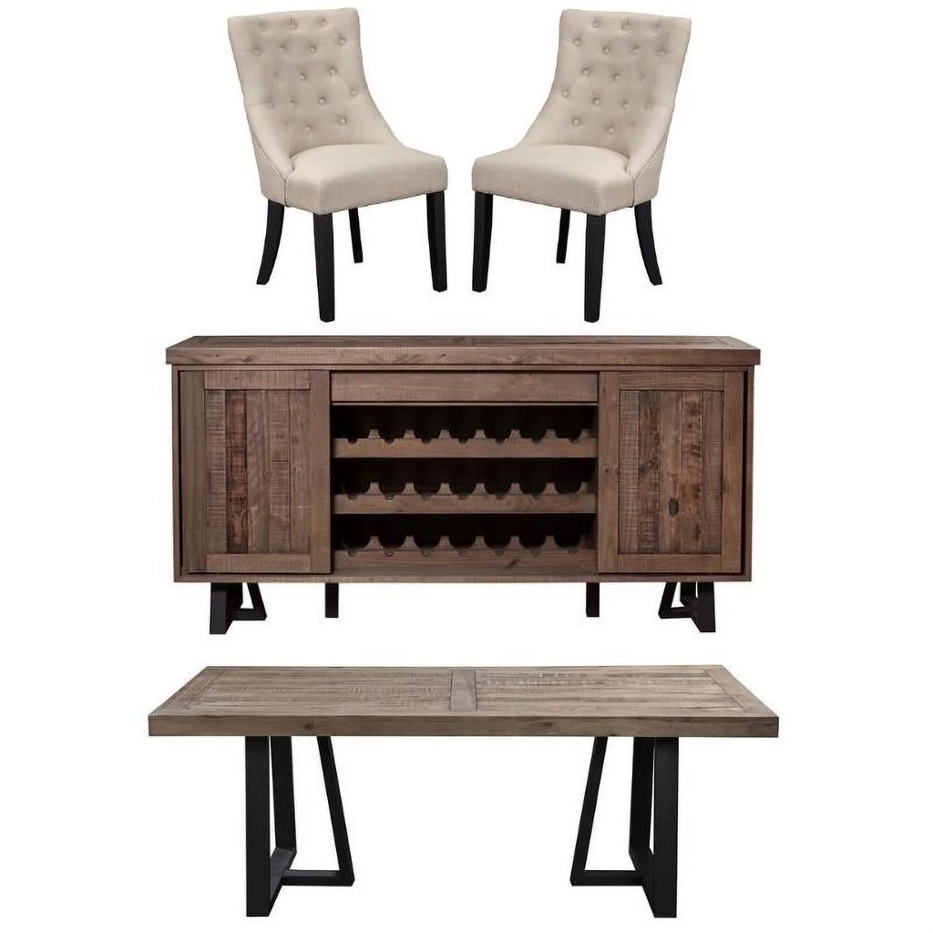 4 Piece Dining Table Side Chairs Sideboard Set T7980