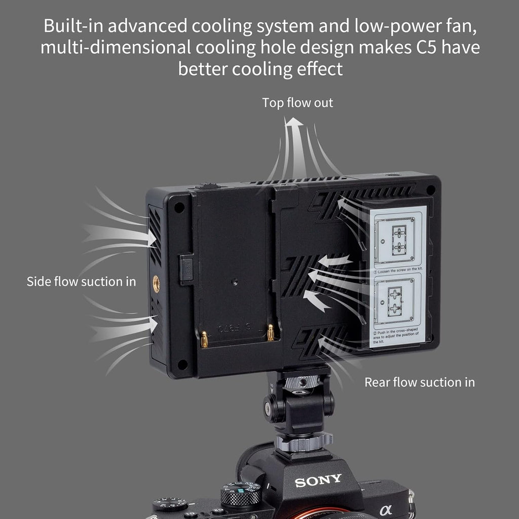 5.5 Inch 3000nit Touch Screen On-Camera Field Monitor with F970 External Power 4K HDMI Input Output Y38897