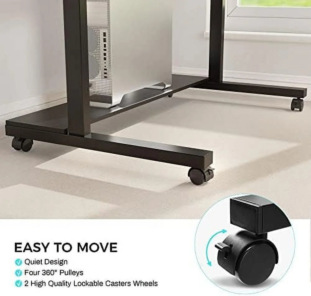 Height Adjustable Standing Desk with Monitor Shelf Black N89553