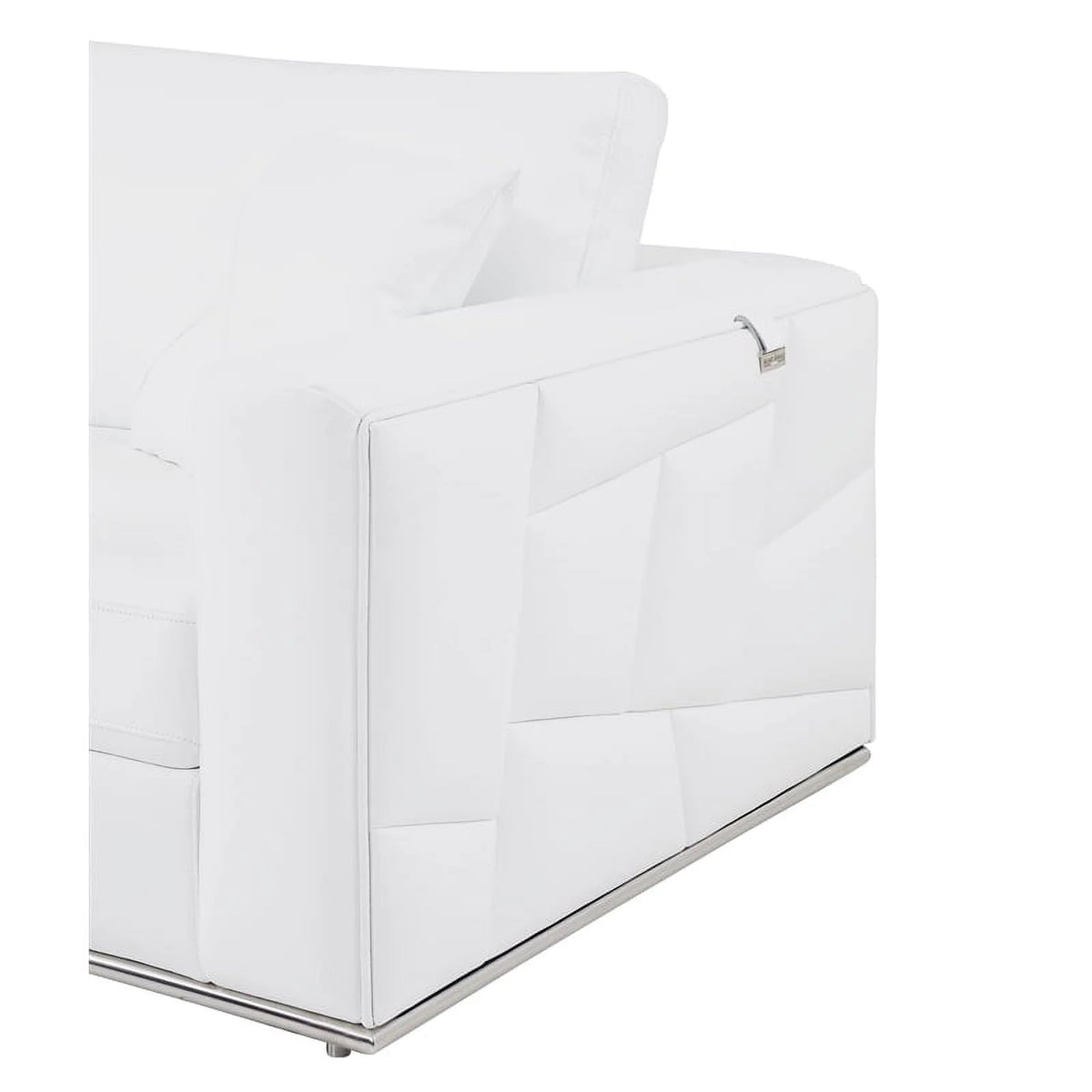 White Italian Top Grain Leather Sectional M3207