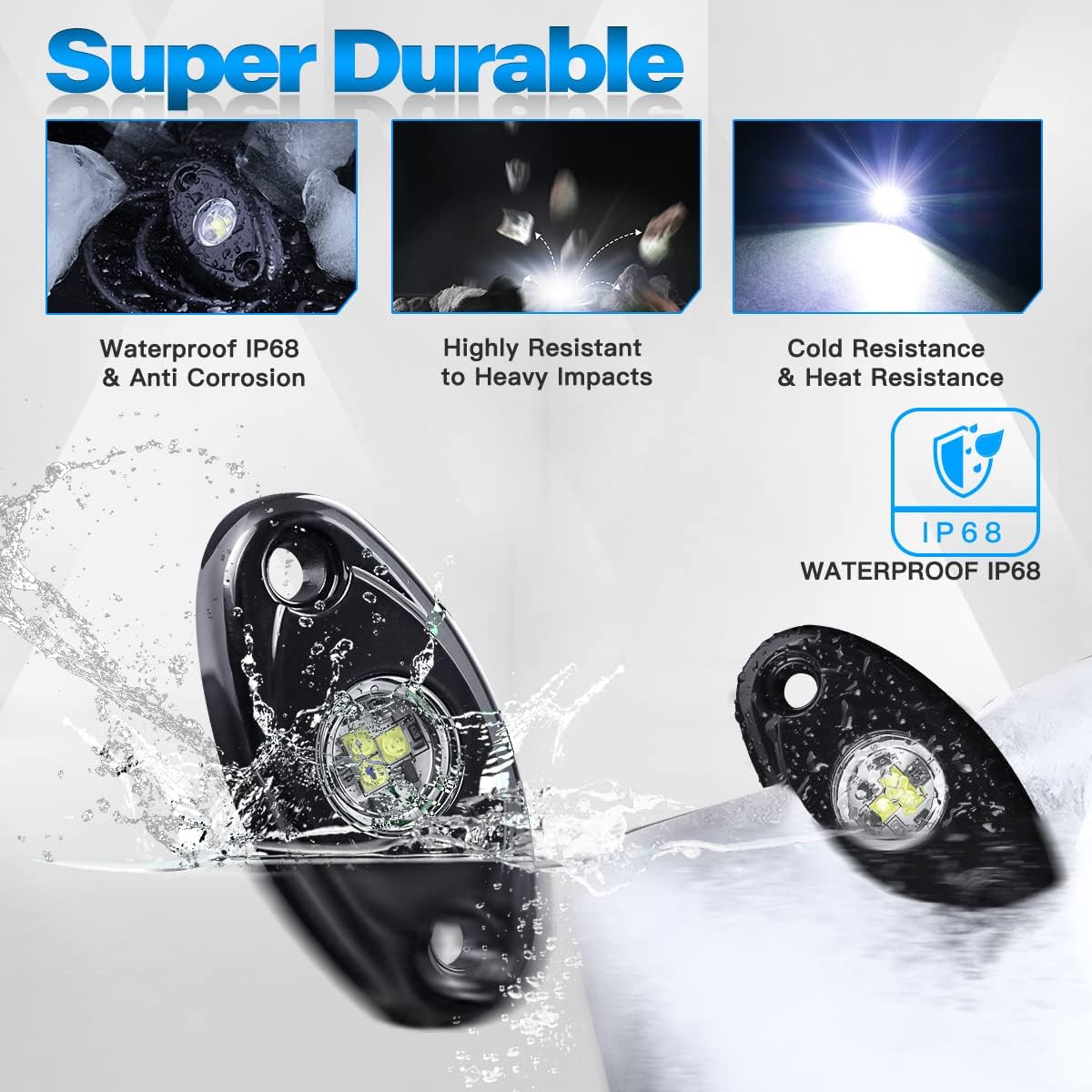 12Pods LED Rock Lights Kit with Switch Wire Harness H70296
