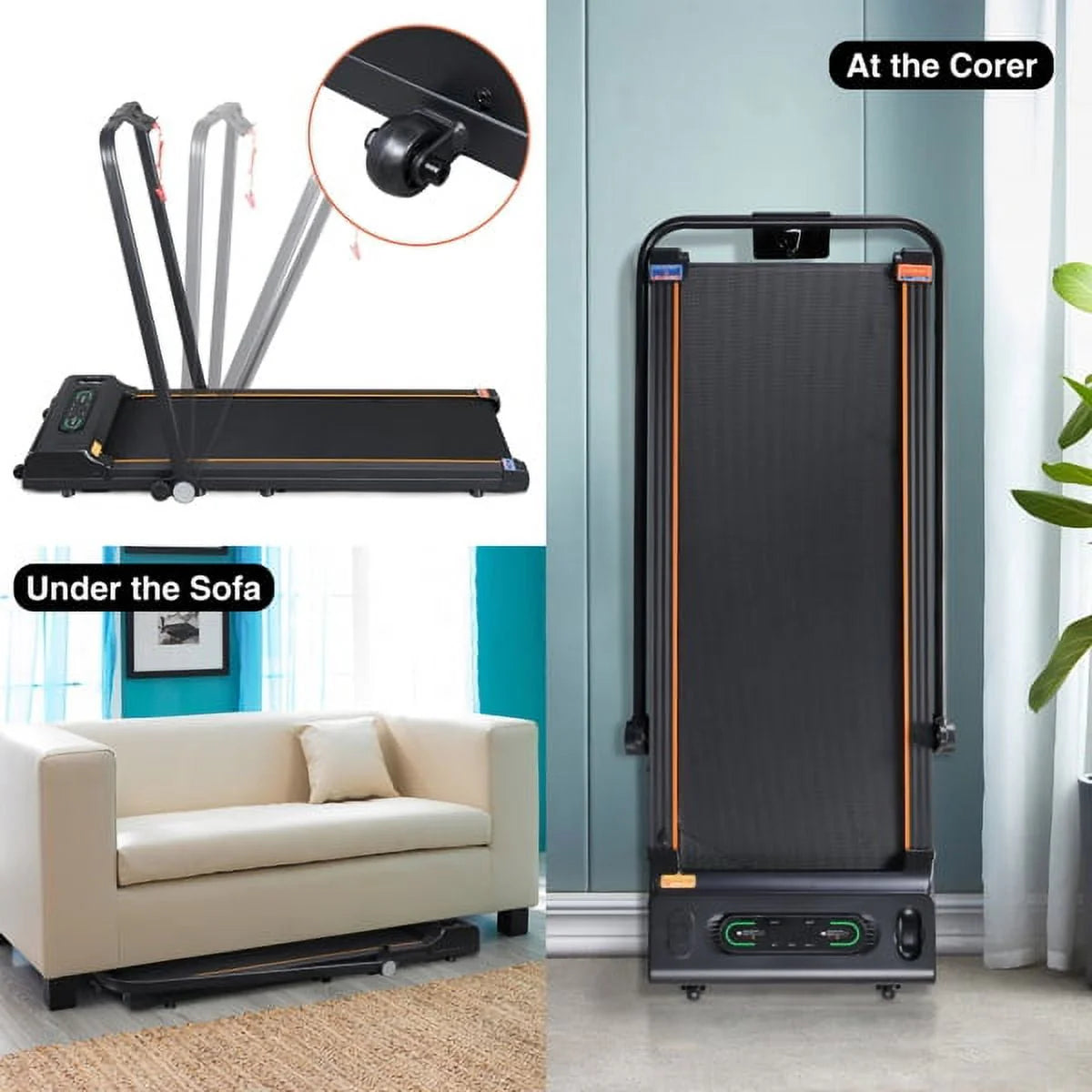 Folding Electric Treadmill with LCD Monitor E307382