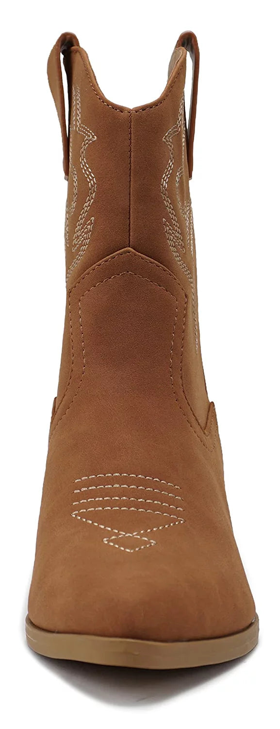 Brown Western Ankle Boots I226395