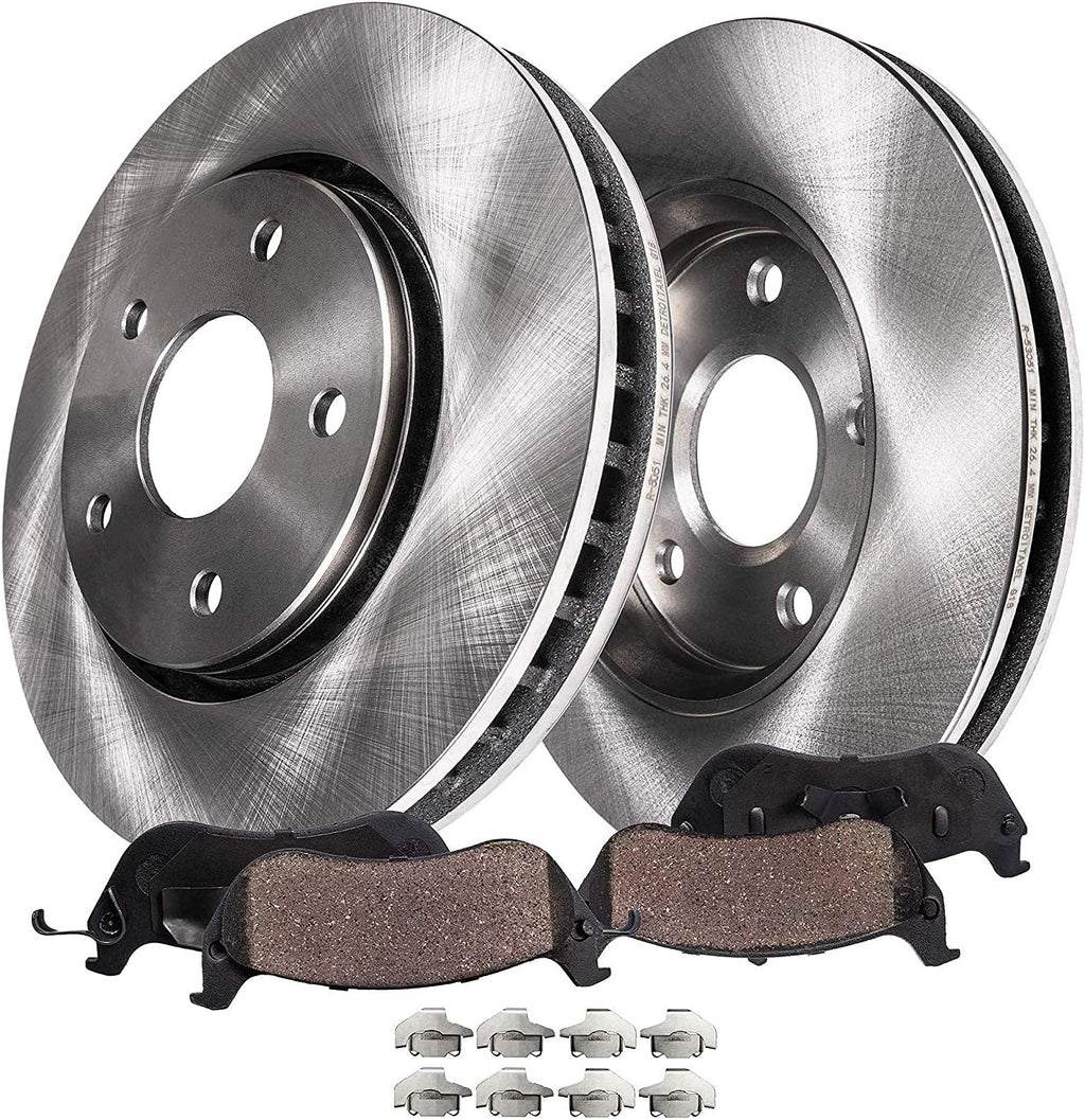 352mm 5-Lug Rear Disc Rotors Brake Pads 4pc Set W5644