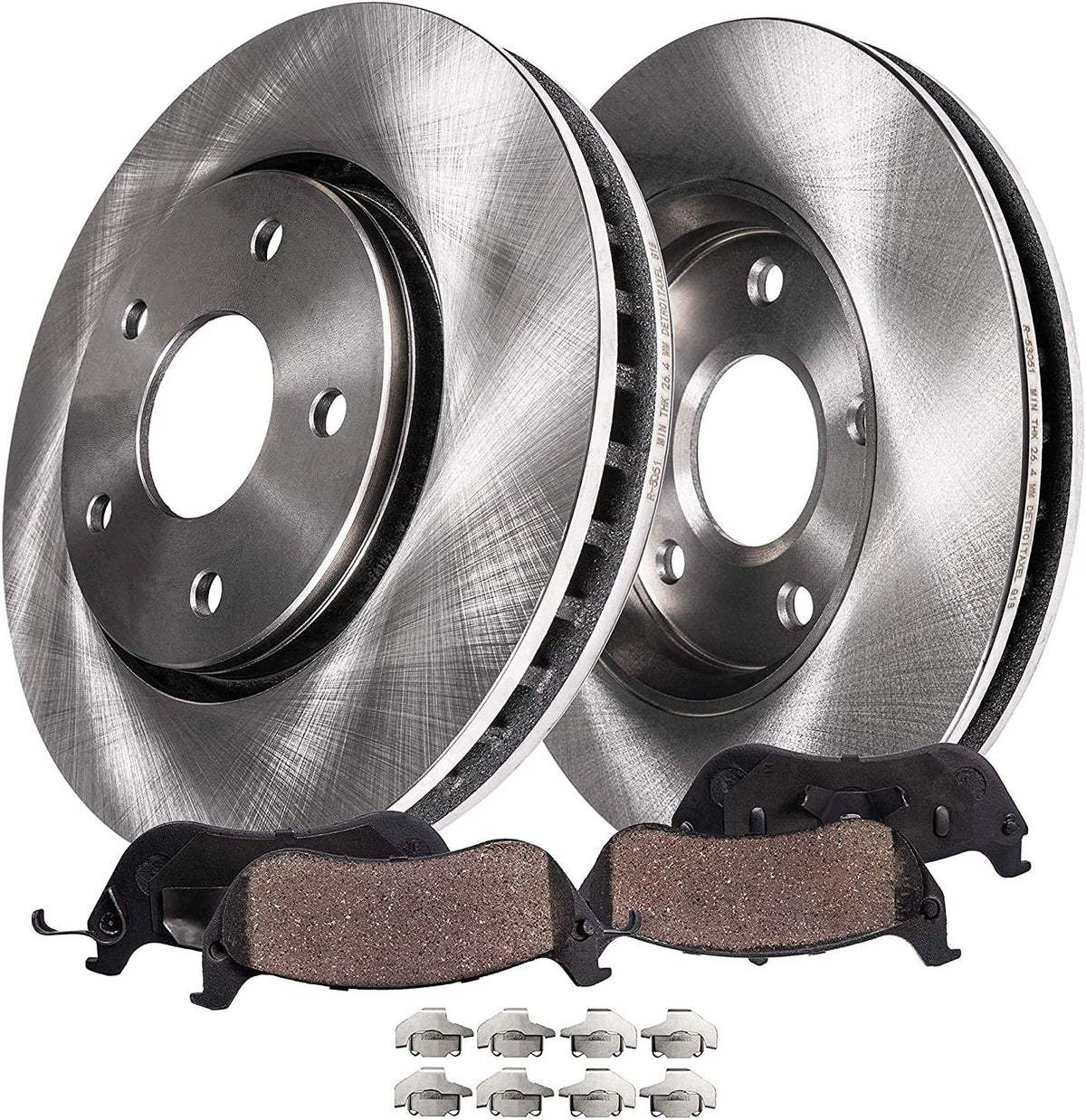 352mm 5-Lug Rear Disc Rotors Brake Pads 4pc Set W5644