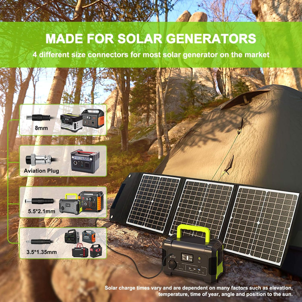 60W 18V Portable Foldable Solar Charger with USB QC 3.0 & Type C Output V952174