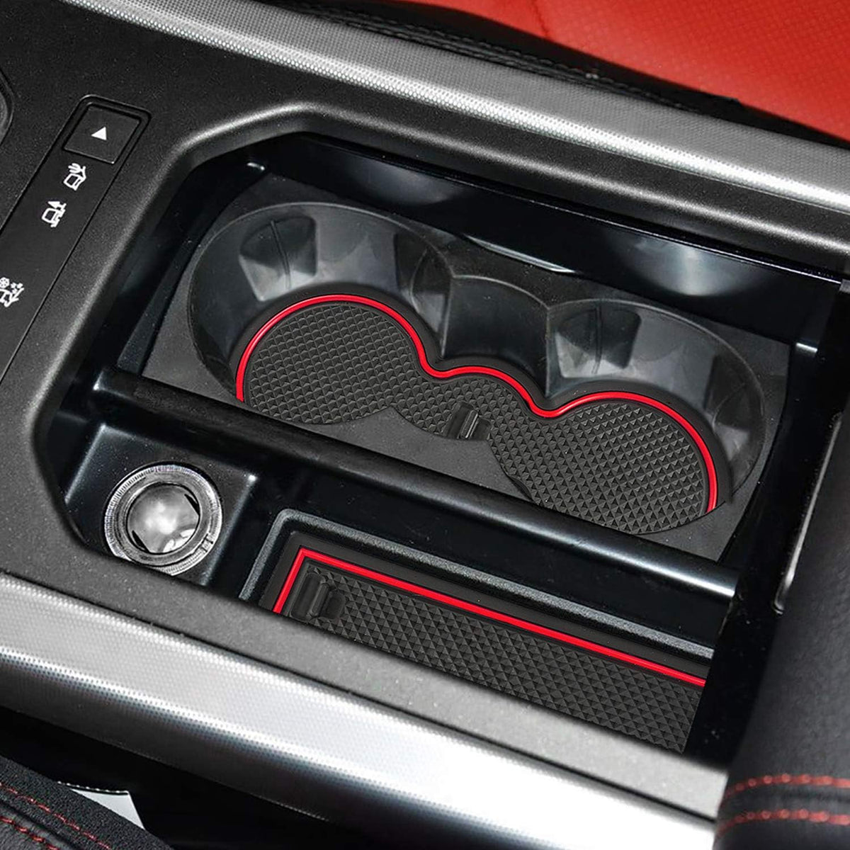8pcs Anti-dust Mats for Range Rover Evoque Center Console, Cup Holder Inserts, Door Liners (Black) Y6138
