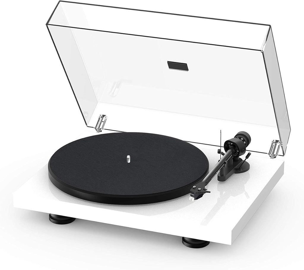 High Gloss White Turntable with Carbon Fiber Tonearm B9475