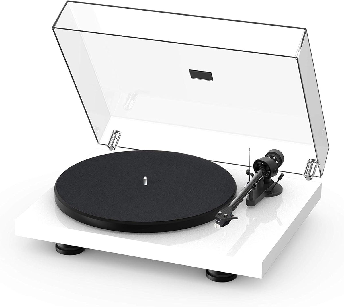 High Gloss White Turntable with Carbon Fiber Tonearm B9475