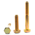 1/2x22-13 x 3 3/4x22 Coarse Thread Grade 8 Hex Cap Screw Alloy Steel Yellow Zinc Plated Pk 75 Q6458