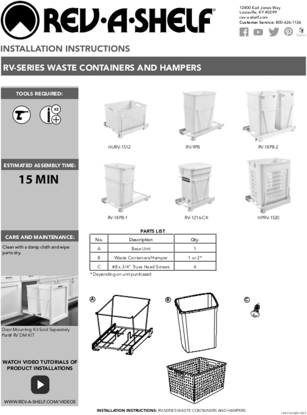 White 30-Quart Wire Bottom Mount Pullout Trash Can W1302