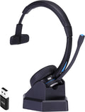 Wireless Bluetooth Headset with Noise Canceling Microphone, HD Speakers and Separate Charging Base, Pack of 2 A797799