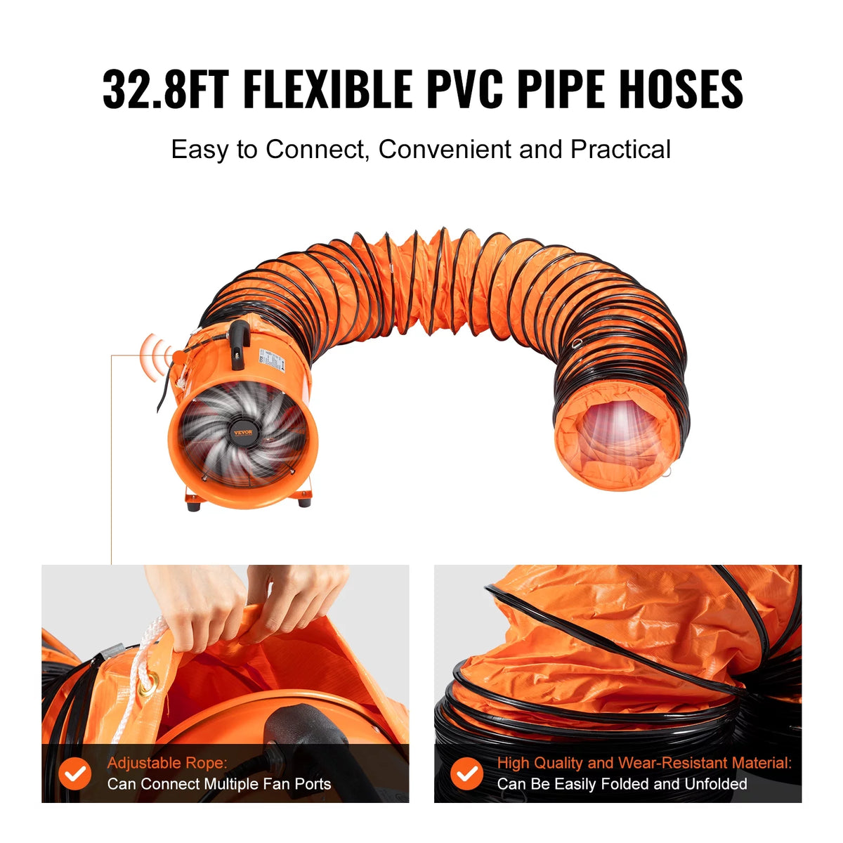 16" Portable Extractor Fan Blower with 33ft Duct Hose Q918