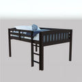 Dark Brown Solid Wood Full Size Loft Bed R248609