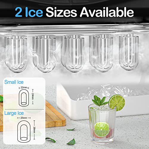 Black Countertop Ice Maker with Scoop and Basket E4863