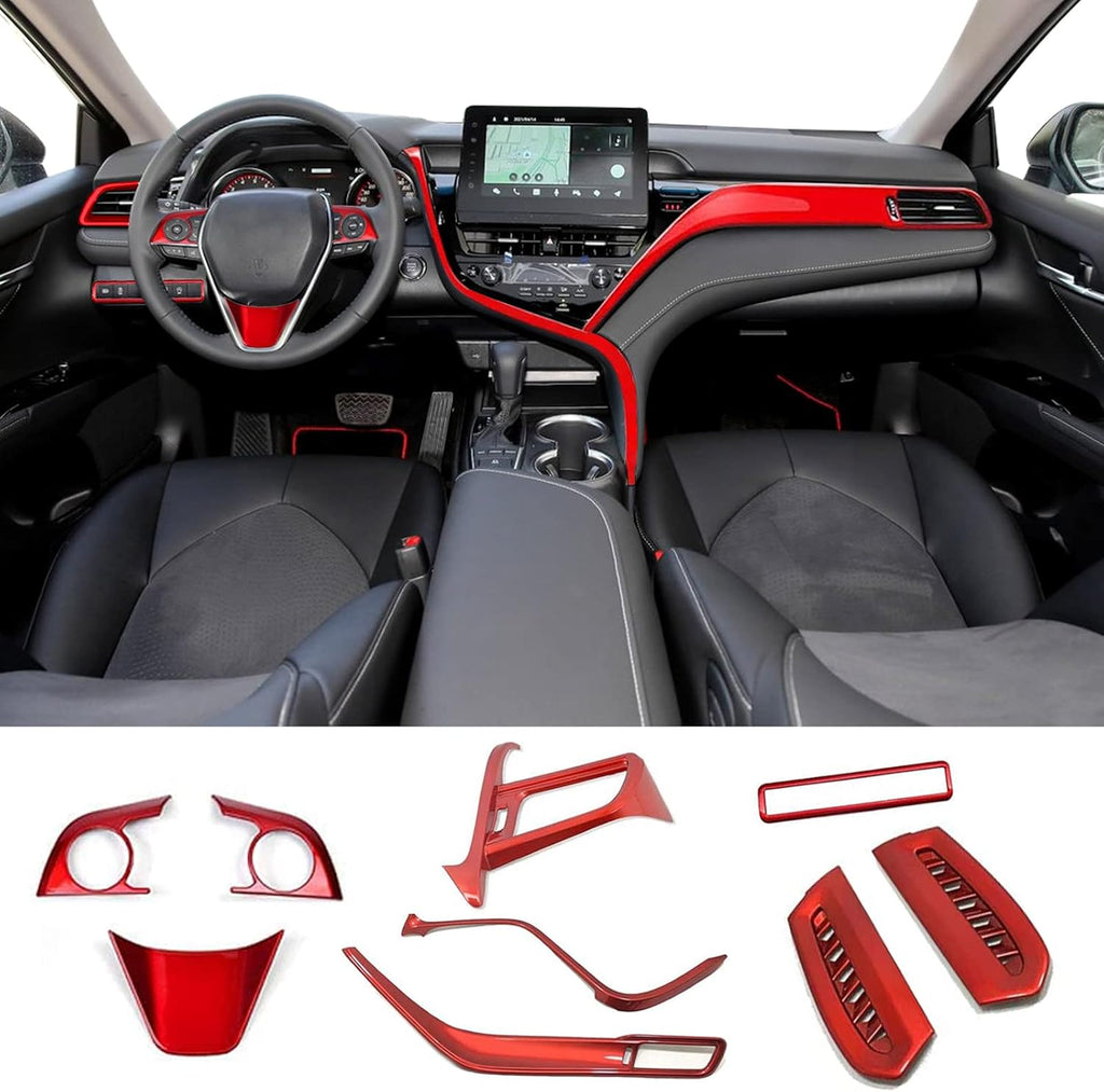 Carbon Fiber Black 10Pcs Car Interior Trim Set K452