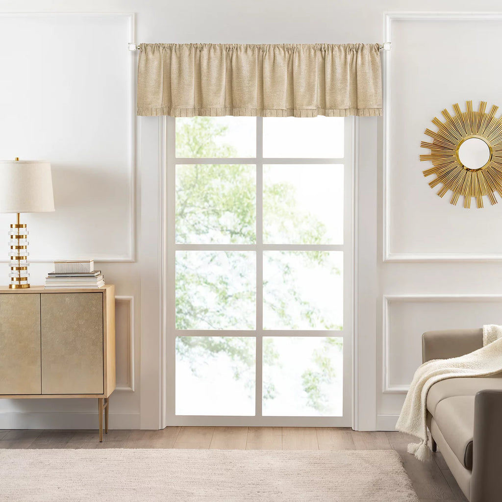 Tan Pleated Window Curtain Panels 52" X 84" F760841