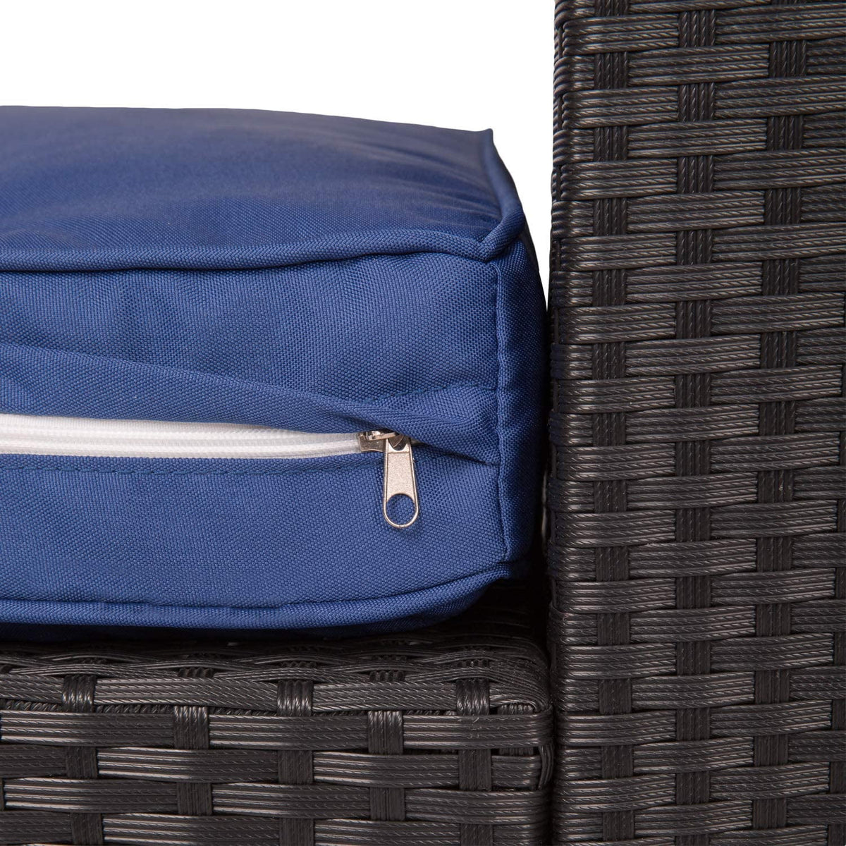 7 Pcs Outdoor Patio Wicker Sofa Chair Cushions Pillow Replacement Covers, Dark Blue D91045
